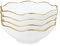 fanquare Juego de 4 Cuencos de Ensalada de Pasta de Cerámica Blanca, Cuencos Grandes para Servir, Tazones de Cereales en Forma de Onda para Cocina