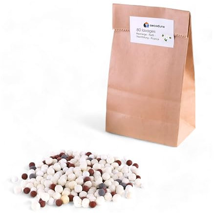 4 Monate Waschen mit dem aecodune Nachfüllung fur Öko Waschball - 80 Wäschen - Natürliches Waschmittel Pulver in Wäscheperlen Zero Waste - Waschmittel Sensitiv - Ätherisches Öl Jasmin