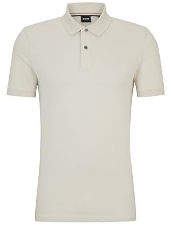 BOSS Herren Pallas Pallas Poloshirt aus Bio-Baumwolle mit Logo-Stickerei Weiß L