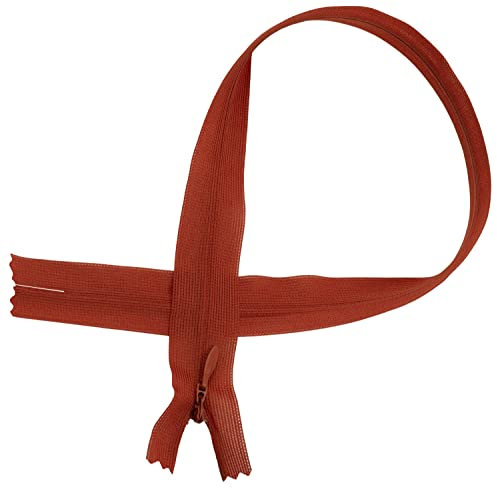 AERZETIX - C61604 - Satz mit 10 Reißverschlüssen unsichtbar 45cm Nicht trennbar - reißverschluß mit Gestell - Farbe orange fliese - Lederwaren Jeans Hosen Kleid Rock Schieber kleidungsstück nähen