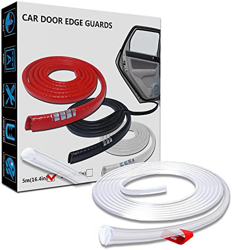 LEADTOPS Paraspigoli Portiera per Auto, 5 Meter Modanatura a Forma di U in per Bordo in Gomma Protezione Chiaro per Portiera per Auto