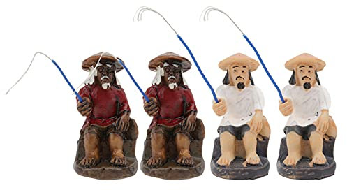4 Stück Kunstharz-Dekor Miniatur-Verstecktisch in Garnelen-Blumentopf-Zubehör, Mini-Ornament-Dekoration, Schreibtischfee, schickes Dekor, Dekoration, Esszimmer, Szene, Figur, Fischer-Tank Aquarium Dek