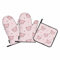 Samgula Pink Pig Ofenhandschuhe und Topflappen-Set, Kawaii-Gesicht, hitzebeständig, 3 Stück zum Kochen, Backen, Grillen