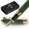Wordsworth & Black Majesti Füllfederhalter (grün), luxuriöse Hülle, 24 Karat Gold-Finish, mittlere Feder 18 Karat – Tintenpatronen, nachfüllbarer Tintenkonverter – Kalligraphie-Stift