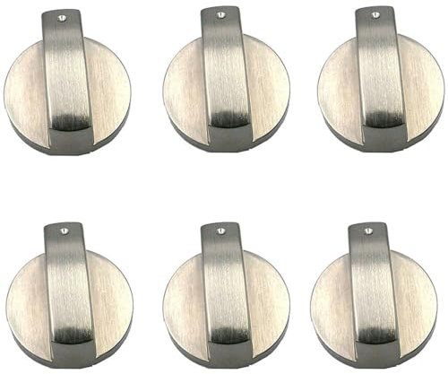 XIAOXIONGYUXIN 4 PCS Gas Stove Control Knobs Metal 6mm Cooker Control Switch Knobs Gas Stove Knobs Suitable for Stove Oven Switch Dial (Sliver)