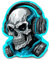 Biomar Labs 1 x Vinyl Aufkleber Totenkopf Schädel Skull DJ Musik Kopfhörer Autoaufkleber Sticker Auto Motorrad Fahrrad Fenster Tür Laptop B 53