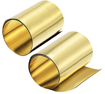 METALLIXITY Messing Blech (1000mmx100mmx0.1mm) 2Stk Metall Bleche Platten - für Zuhause Küche Rückwand Handwerk Projekt