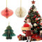 JAHEMU Wabenbälle Weihnachten Papier Weihnachtskugeln Hängen Weihnachtsdeko Honeycomb Lantern für Feiertagsbaum Wand Silvester Dekor 3 Stück