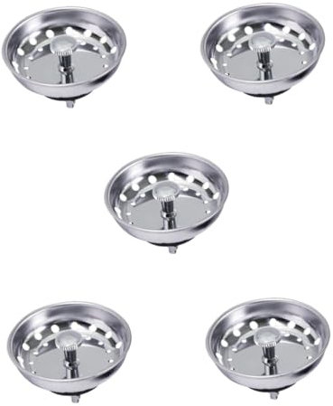 Housoutil 5piezas Tapa Drenaje De Inoxidable para Fregadero Tapón De Solución Práctica para Evitar Filtraciones y Mantener La Cocina Limpia