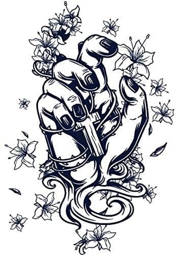 5 Bilder Temporäres Tattoo Juice Tattoo Fake Tattoo Kreuz Rosen