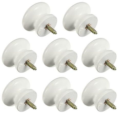 Veemoon Drawer Knobs, 8pcs Self-Tapping Solid Wood Handle Dresser Self Tapping Drawer Knobs Dresser Pulls Cabinet Pulls Round Cabinet for Home Office Kitchen