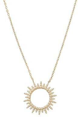 Labelle Damen-Halskette vergoldet | Anhänger Sonne | Vergoldeter Schmuck für Damen hochwertig | Geschenk zum Geburtstag, Valentinstag, Hochzeit, Muttertag | Länge 45 cm, Vergoldet