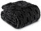 Exclusivo Mezcla Kuscheldecke Fleece-Decke, Superweiche 3D Karierte Sofadecke, Flauschige Decke für alle Jahreszeiten, 150 x 200 cm, Schwarz