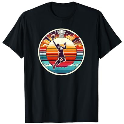 Basketball Retro Vintage Sunset Basketball Trikot T-Shirt