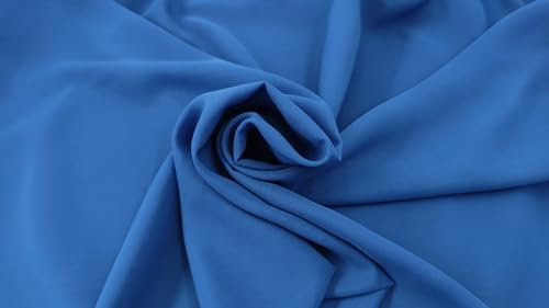 Stoff-Kollektion - Chiffon Stoff Meterware aus Polyester - Feinfaseriger Chiffonstoff, leuchtende Farben & 150cm breit – Ideal zum Nähen, für Bekleidung, als Dekostoff etc. - Königsblau