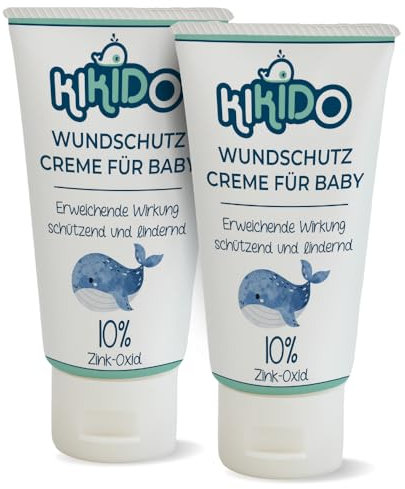 Kikido Creme zum Windelwechsel – 2x Paste zum Wechseln der Windeln, Creme Wechselcreme Zinkoxid – beruhigende Paste für Neugeborene 100 ml