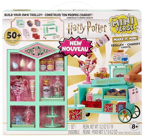 MGA's Miniverse Make It Mini Honeydukes Trolley - Coleccionables Harry Potter Mini, +50 Piezas, DIY, Juego de Resina, Réplica de Comida, para Coleccionistas y Niños de +8 Años, NO Comestible