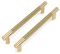 LONTAN 2 Pack Gold Kitchen Handles 160mm Champagne Copper Cupboard Handles Aluminum Alloy Kitchen Cupboard Pulls for Wardrobe Bathroom Cabinet Drawer