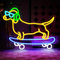 OYCGZV Skateboard per cani neon scudo Cool Dachshund Led Neon Scudo da parete carino Puppy Neon Sign per birra bar gioco zona soggiorno camera da letto club grotta uomo festa casa regalo