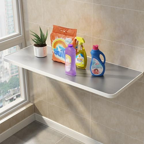 LRHELPBNR Hecho De Acero Inoxidable 304, Mesa Plegable Pared Mesa Plegable De Acero Inoxidable Mesa Plegable Simple Y Duradera, Soporte Plegable De Acero Inoxidable Engrosado(70x40cm/27.5x16in)