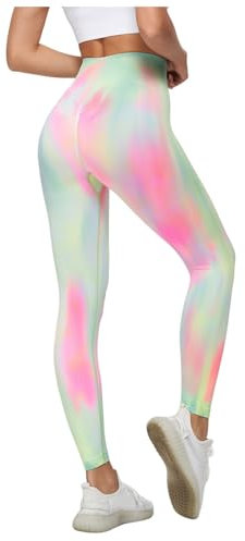 Leggins pink, Glitzer Hose Kostüm Karneval Damen Leggings Glitzerhose 80er Strumpfhose Pailettenhose Galaxy Lack 90er Sexy Hellrosa, L