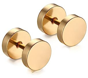 JEWEDECO Herren-ohrringe Aus Edelstahl Runde Hantel-clip-on-ohrringe Schmuckset Für Männer