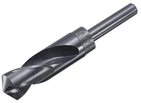 sourcing map Foret à tige réduite 9341 - 26 mm - Acier rapide - Surface noire - 135° - Pour acier, alliage d'aluminium, bois, plastique, métal