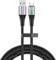 TECHGEAR 60W USB C Charger Cable 2M 3A Type C Fast Charging Braided USB A to USB-C LED Light Indicator Phone Charger Cable for iPad 2024, iPhone 16/15 Pro, S25 S24 Ultra, Pixel 9, PS5, Switch etc
