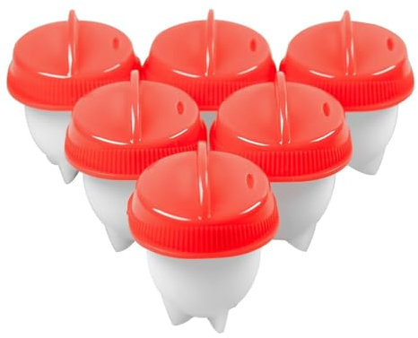 BOILCUP - Set di cuociuova in silicone per uova, cuociuova senza guscio, cuociuova (6 pezzi)