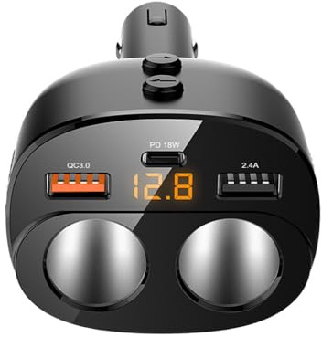 Zymoplas Tragbares USB Autoladegerät Smartphone Schnellladeadapter Splitter RV Truck Driver Gadgets Electronics