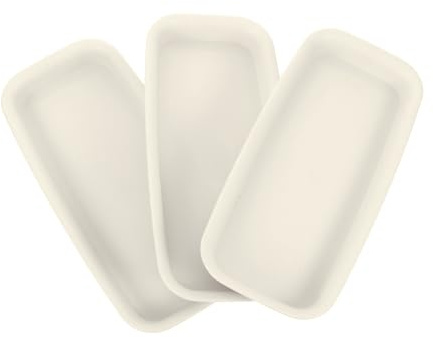 SUPVOX 3 pièces Lot de Soucoupes Rectangulaires Fuite Plastique pour Pots de Fleurs Plateau de Drainage Beige pour Intérieur et Extérieur