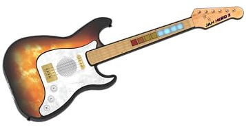 Cefa Toys iDance Jam Hero 3 E-Gitarre, Echtgröße, mit LED-Lichtern, Rhythmen, Solos, interaktive App, wiederaufladbarer Akku, Lautsprecher und Effekte