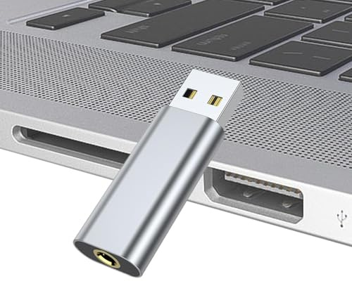 External Sound Card, 3.5mm Aux to Usb Plug and Play, Usb to 3.5mm Single Jack Sound Card Headphone Microphone Two-In- External Sounds Cards Driver Free Audio for Game, League of Legend, Headset