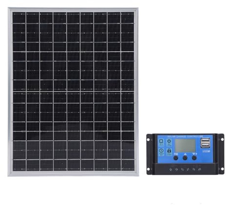 ASHATA Chargeur de Panneau Solaire Portable Monocristallin pour Camping-car, Panneau Photovoltaïque en Aluminium étanche, Chargeur Solaire pour Voiture, Bateau, Moto (15W)