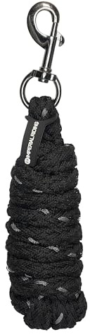 Imperial Riding Führstrick IRH Deluxe mit Lurexfaden, Karabinerhaken, ummanteltes Nylon, Schwarz