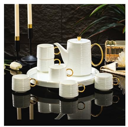 Elegantes 8-teiliges Wasserset, Hochtemperatur-Keramik-Wasserbecher-Wasserkocher-Set Wasserkocher-Set