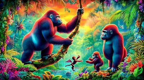 gorilla 1000 Pieces Jigsaw Puzzles for Adults Challenging Game Jigsaw Puzzle Home Decors for Men Women Elders Seniorsgorilla38x26cm/1000pcs
