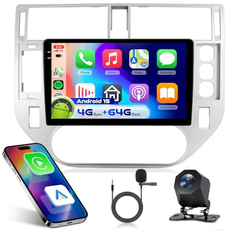 4G 128G VECHTEL 9 Radio para Coche con Bluetooth para Ford Kuga Escape 2008-2012 Carplay Android Auto,GPS,RDS/FM Radio con cámara de visión Trasera