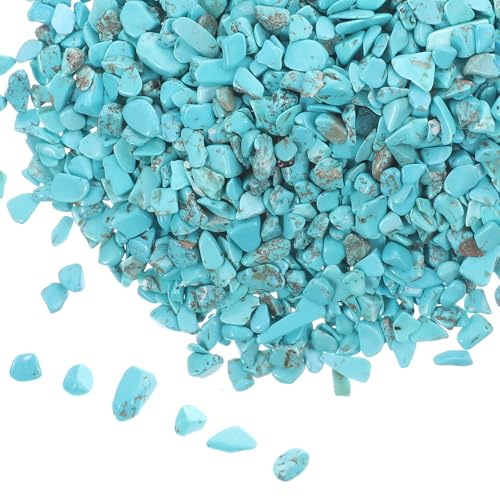 UKCOCO Gravier Naturel Turquoise pour Aquarium et Terrarium, Pierres Décoratives 5-7 Mm, 2 Paquet de 100 G, Gravier D’Aquarium Non Toxique, Kit de Fabrication de Bijoux DIY et
