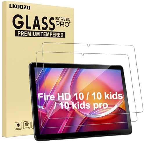 LKOOZO 2 Pack Screen Protectors for 10 Kids /10 Kids Pro Tablet 10.1 Inch | Tempered Glass, Ultra Clear, Scratch-Resistant