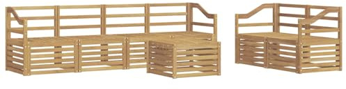 vidaXL Outdoor-Sofagarnitur 7 pcs Weiß Massivholz Akazie, Garten, modernes, haltbares Outdoor-Sofa, Lounge-Möbel, Terrassensitzgruppe, bequem und stylish