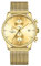 GOLDEN HOUR Orologi da polso da uomo, alla moda, sportivi, analogici, al quarzo, in acciaio inox, impermeabile, cronografo, data automatica (Gold)