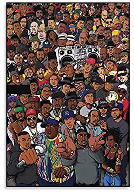 GNKIO Music Hip Hop Rap Collection Wallpaper Poster Dekorative Malerei Leinwand Wandkunst Wohnzimmer Poster Schlafzimmer Malerei 12x18inch(30x45cm)