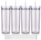 Volhoply 20oz Plastic Skinny Tumblers Bulk 4 Pack,Double Wall Tumbler with Lid and Straw,BPA Free Matte Acrylic Water Cups for Parties(Clear,4 Set)