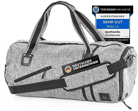 𝗪𝗢𝗟𝗙𝗦𝗕𝗘𝗨𝗧𝗘𝗟® 50L Sporttasche & Reisetasche für Damen & Herren mit Schuhfach & Nassfach | Wasserdicht/Wasserabweisend | Schultergurt Weekender Badetasche Schwimmtasche Gym Bag Duffle Bag