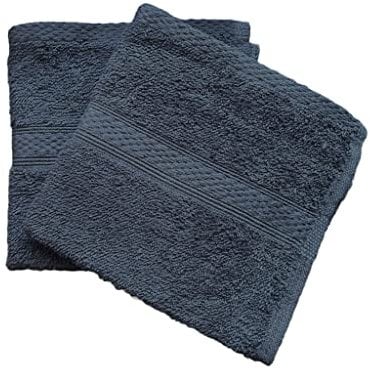 Lyra Linens - 100% Egyptian Cotton Face Flannel Washcloths - Pack of 2 OR 4 500 Gsm Facecloths, 30cm x 30cm Square, Quick Dry And Absorbent Makeup remover Cloths, Gym Towels (Jet Black, 2)
