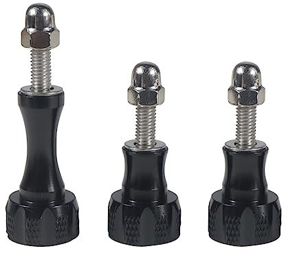 NovelGoal 3 viti per adattatore per bulloni e dadi in alluminio CNC, compatibili con GoPro Hero 8, 7, 6, 5, 4, connettore (nero)