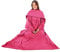 Olivia Rocco Wearable TV Blankets Soft Cosy Fleece Slankets for Unisex Women Men Fluffy Plush Throws with Sleeves and Pocket Winter Adults Throw Blanket for Bed Sofa Couch 140x183cm, Magenta