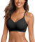 Vertvie Nahtloser BH Damen Ohne Bügel Bequeme Push Up Soft BH V Ausschnitt Weicher Bustier Seamless Bra Ultrakomfortable Gepolstert Bralette T-Shirts(1pc: Schwarz,S)