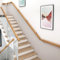 Handläufe Für Treppen, Handläufe Für Innentreppen Aus Holz, Sicherheitshandläufe Für Senioren Und Kinder, Rutschfest, Mit Metallstützen, Rund, Halbrund (Color : Wood, Size : 150cm)